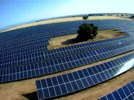 Vista parcial de los paneles solares de Audax en Torija.