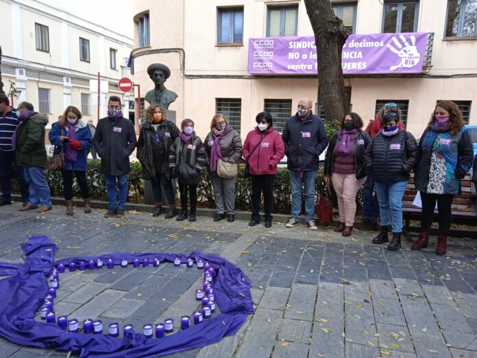 Acto de CCOO el 25 de noviembre de 2021 en Guadalajara.