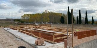 Obras en el cementerio de Yunquera de Henares.