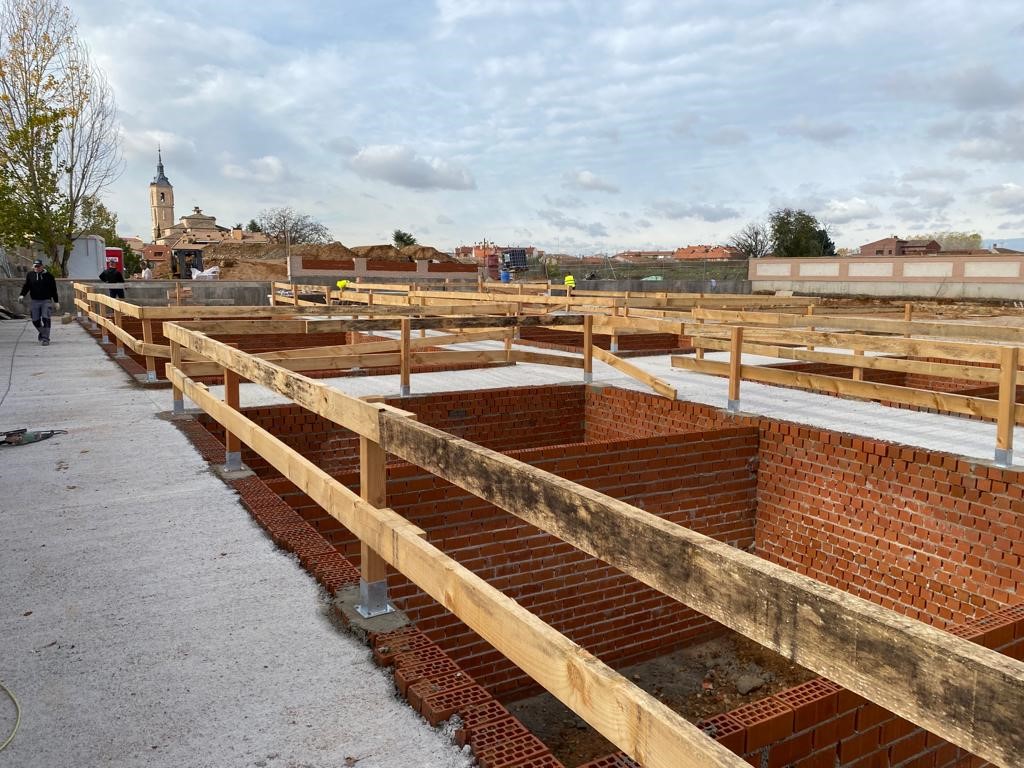 Obras de ampliación del cementerio de Yunquera de Henares en 2021.