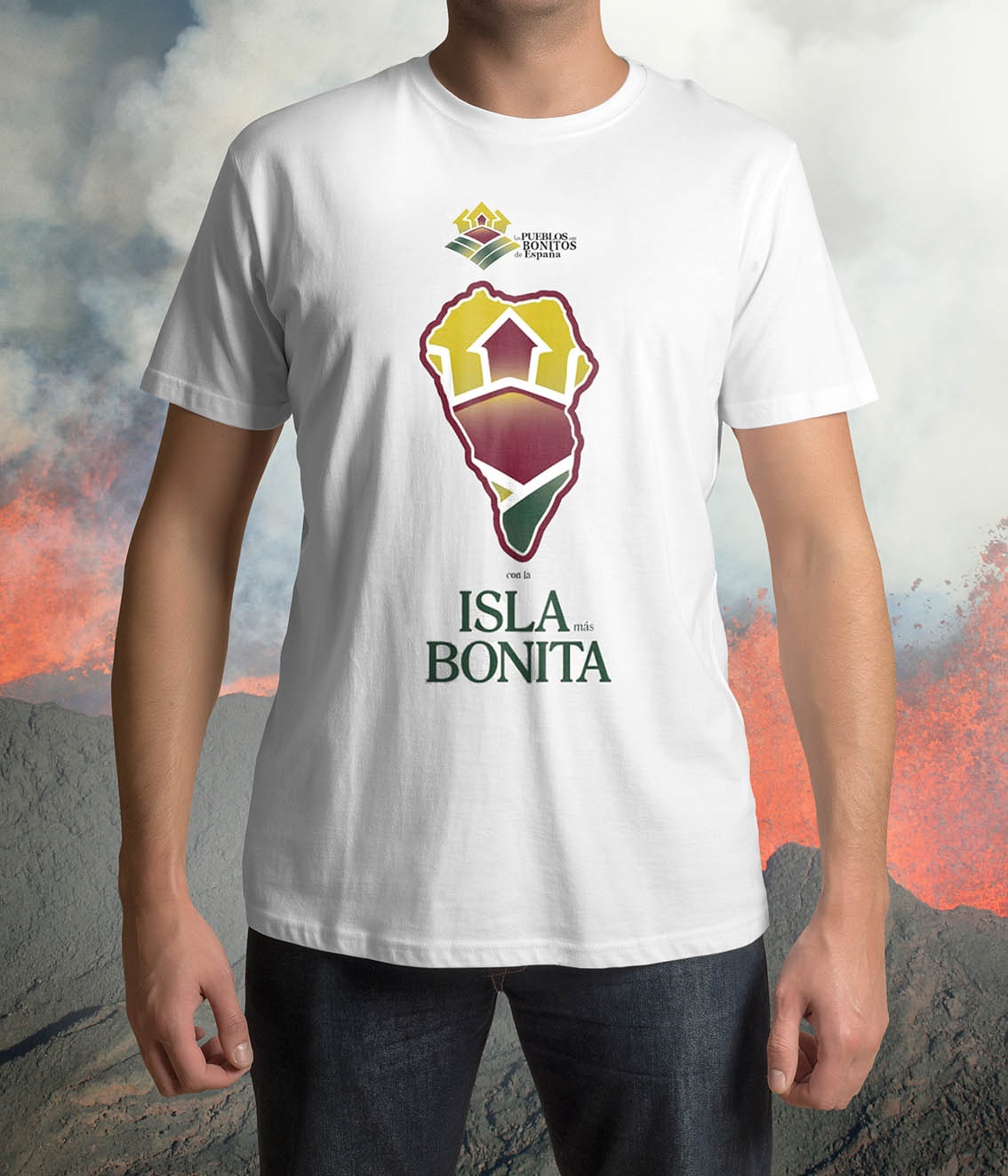 Esta es la camiseta en apoyo a la isla de La Palma.