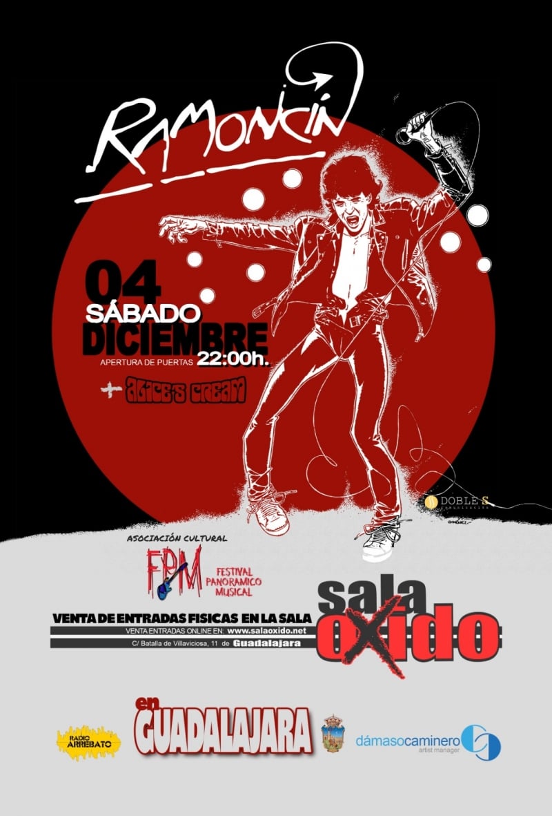 Anuncio del concierto de Ramoncín en Guadalajara el 4 de diciembre de 2021.