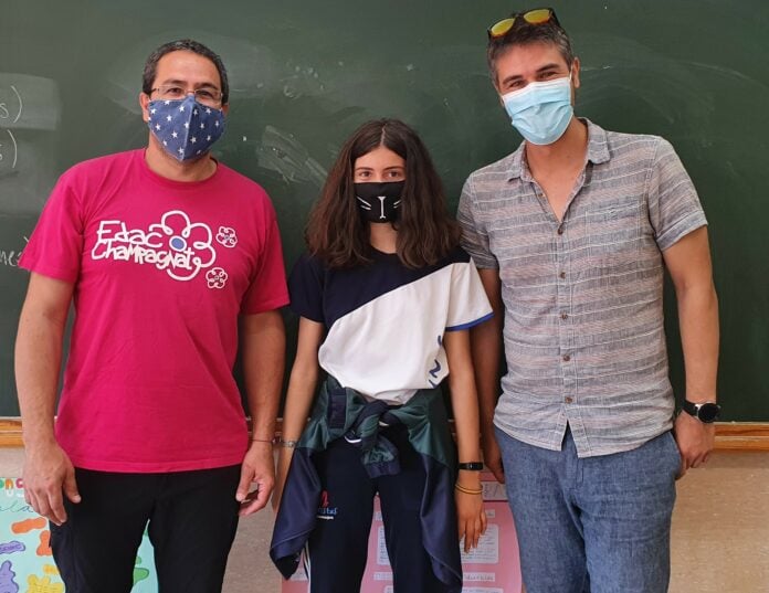 Raquel García en su colegios, los Maristas de Guadalajara.