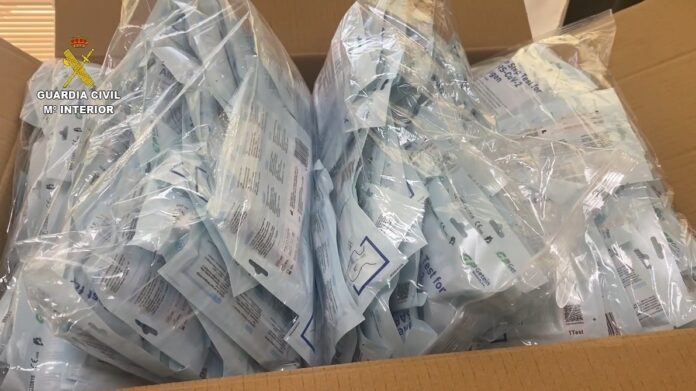 Test de antígenos intervenidos por la Guardia Civil en la provincia de Toledo.