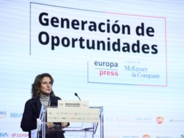 La ministra Ribera, en el acto del 24 de enero de 2022. (Foto: EP)