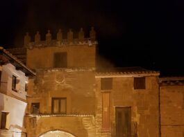 Hoguera de San Vicente en Sigüenza, el 21 de enero de 2022. (Foto: J. Sanz)