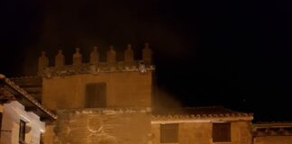 Hoguera de San Vicente en Sigüenza, el 21 de enero de 2022. (Foto: J. Sanz)