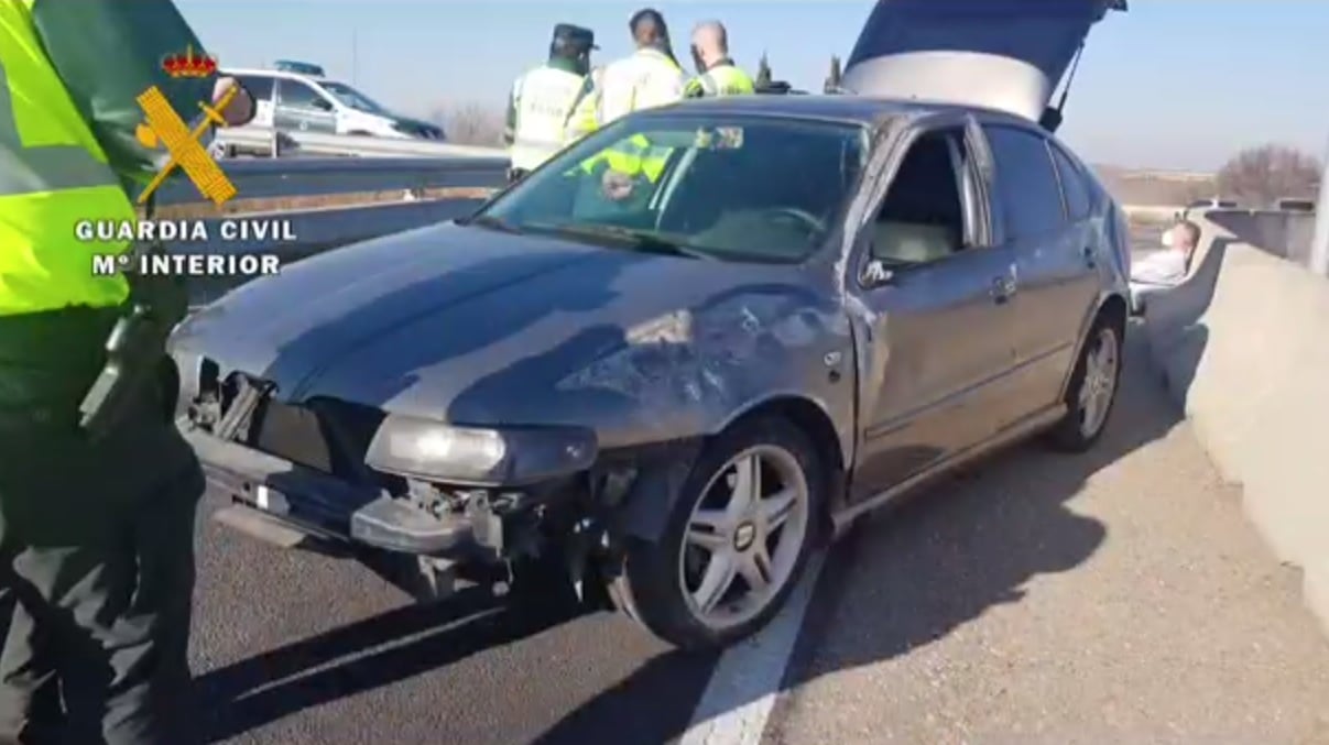 Este es el coche en el que intentaban escapar los atracadores.