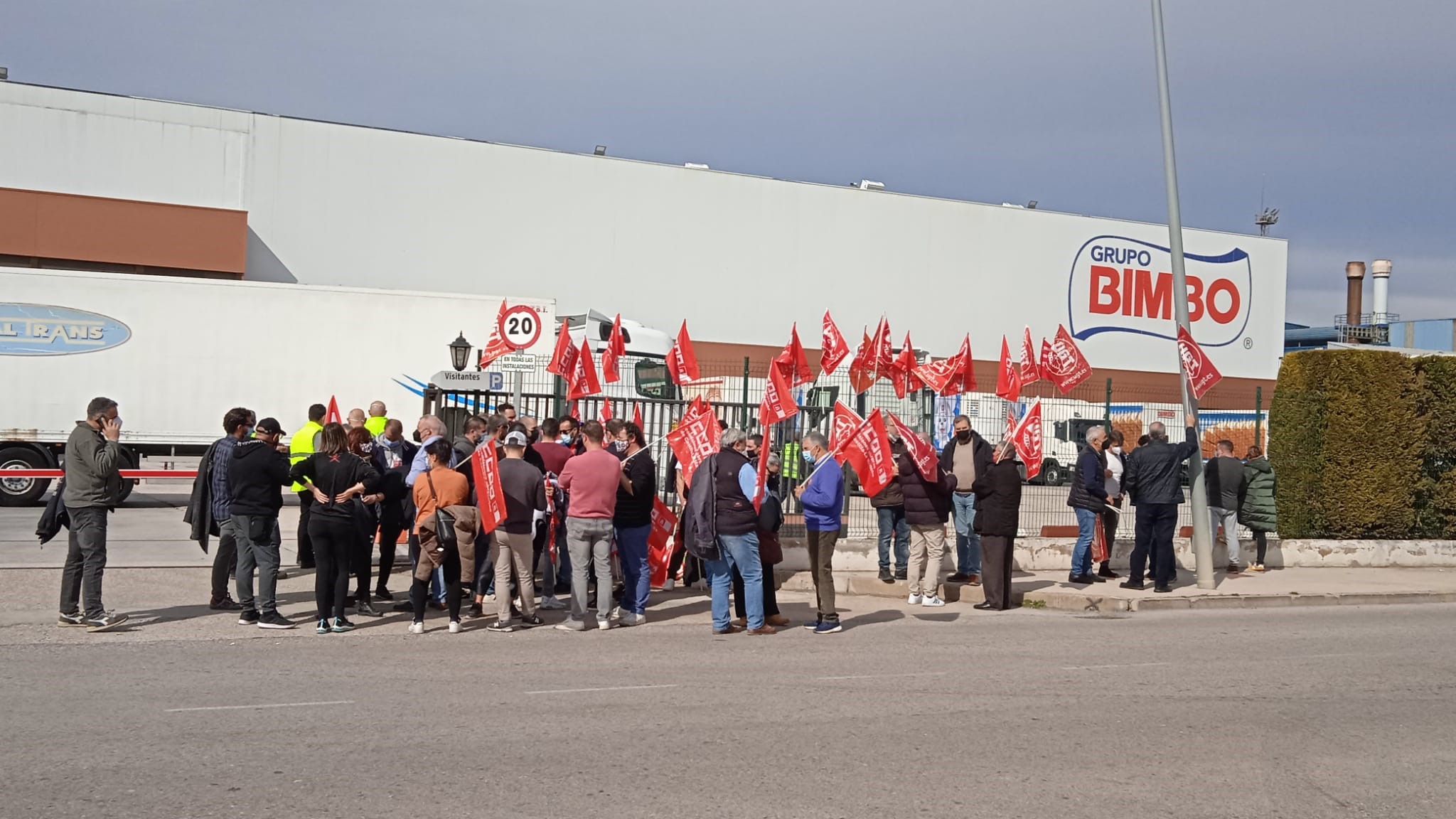 Protesta en Bimbo Azuqueca el 24 de febrero de 2022.