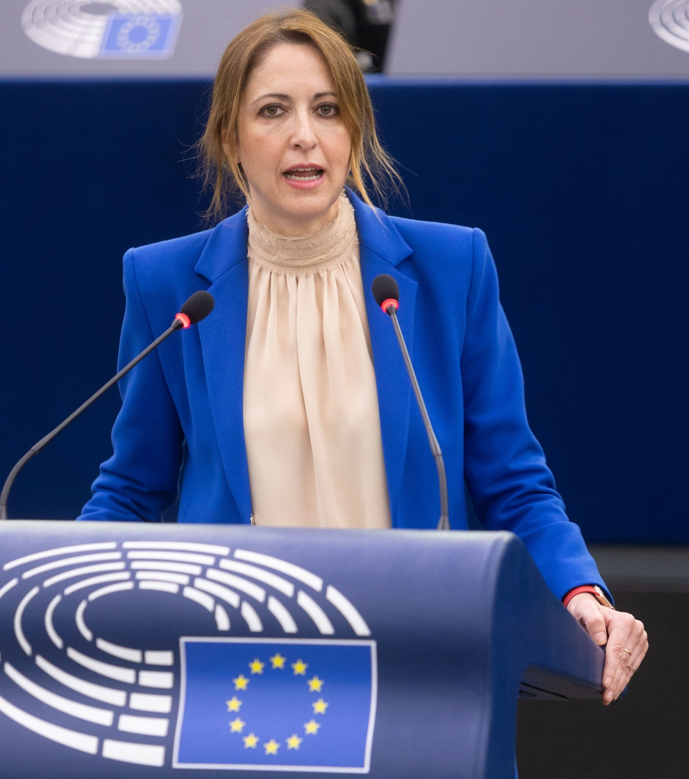 Cristina Maestre, en el Parlamento Europeo.