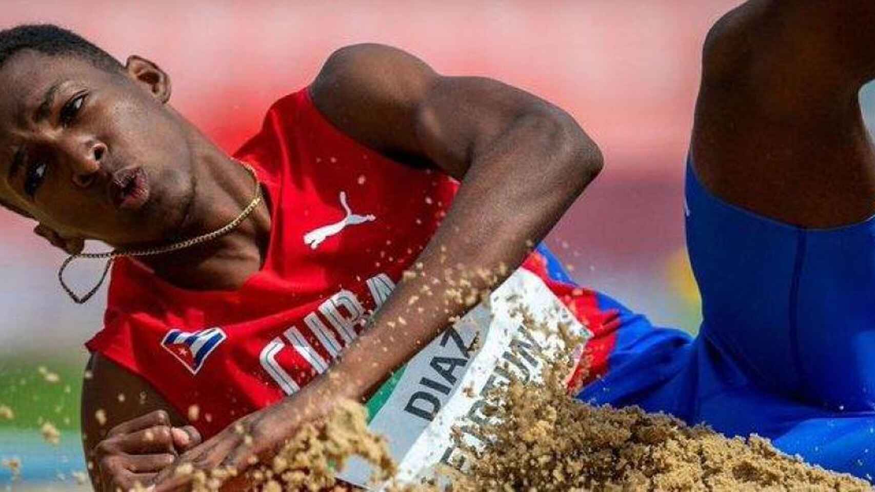 Jordan Díaz, en plena competición.