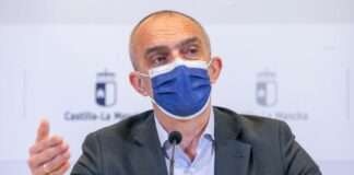 Juan Camacho en su rueda de prensa del 1 de febrero de 2022, en Toledo.