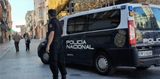 Efectivos de la Policía Nacional en el centro de Guadalajara.