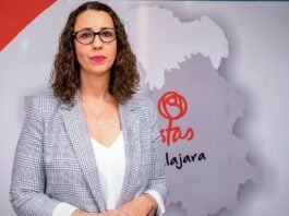Sara Simón, en la sede del PSOE de Guadalajara. (Foto: EP)