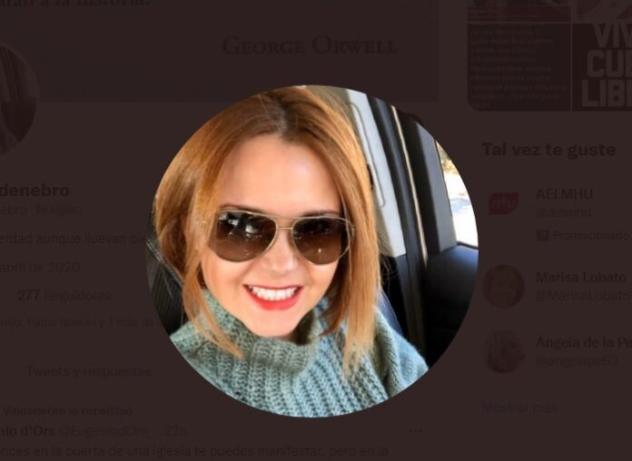Marta Valdenebro, en su perfil de Twitter.