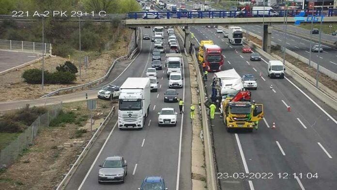 Accidente en la A-2 el 23 de marzo de 2022. (Foto: DGT)