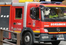 Camión de bomberos de la dotación de Guadalajara en marzo de 2022. (Foto: La Crónic@)