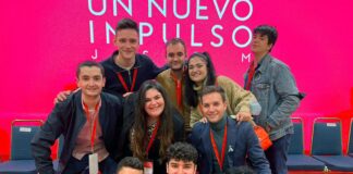 Afiliados de Guadalajara presentens en el congreso regional de las Juventudes Socialistas de Castilla-La Mancha.