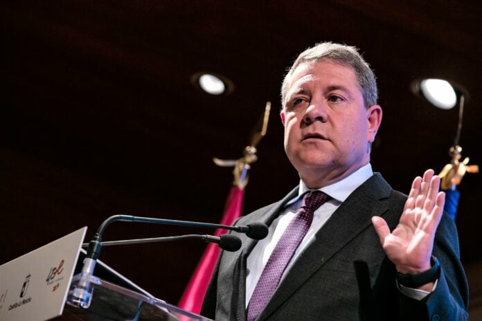 page-en-guadalajara El presidente de Castilla-La Mancha, Emiliano García-Page, durante su intervención el 29 de abril de 2022 en Guadalajara.