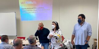 Un momento de la sesión sobre la reforma laboral, organizada por UGT para sus delegados el 22 de abril de 2022.