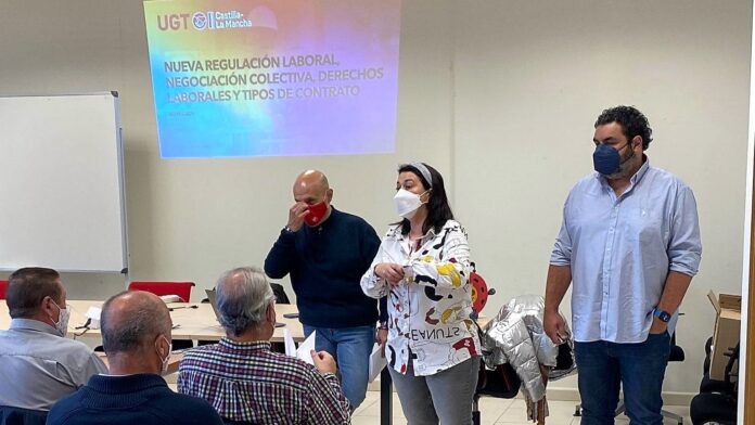 Un momento de la sesión sobre la reforma laboral, organizada por UGT para sus delegados el 22 de abril de 2022.