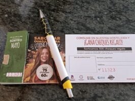 Cheque de la campaña promovida entre parte de la hostelería de Guadalajara, en el primer día de su aplicación, el 20 de mayo de 2022. (Foto: La Crónic@)
