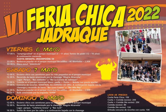 Programa de la Feria Chica de Jadraque en mayo de 2022.