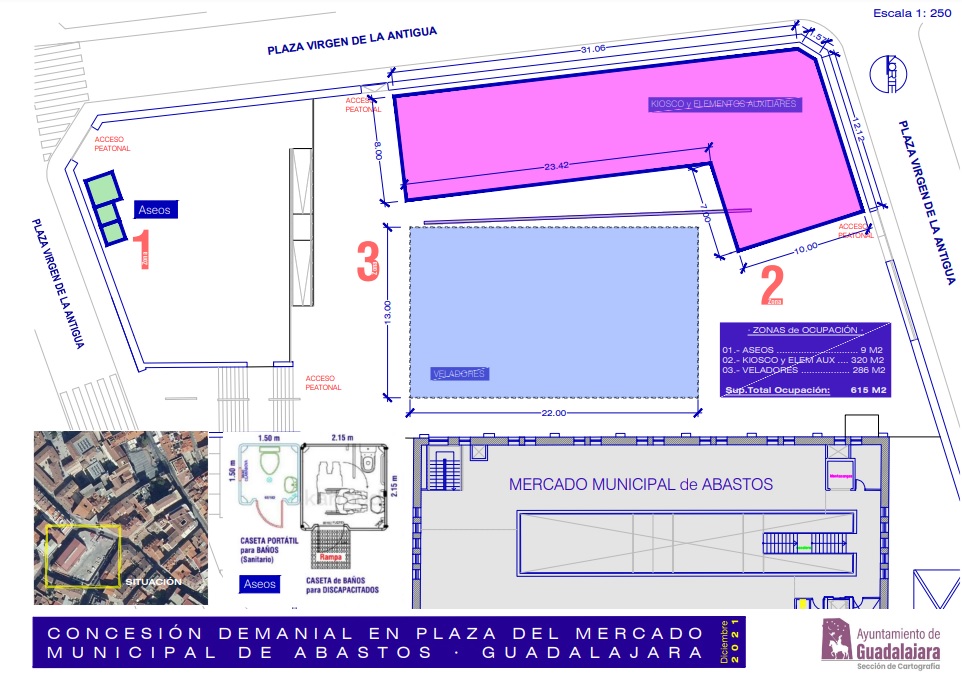 Croquis con el que sale a licitación la terraza del Mercado de Abastos para la temporada de verano de 2022.