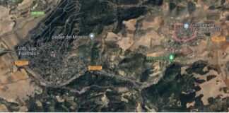 Ubicación de la urbanización "Las Fuentes" respecto al casco de Fuentenovilla. (Mapa: Google Maps)