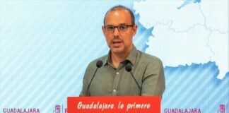 Pablo Bellido, durante sus declaraciones como secretario general del PSOE de Guadalajara el 22 de junio de 2022.