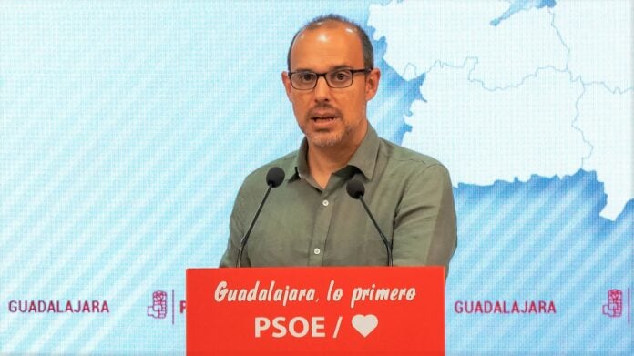 Pablo Bellido, durante sus declaraciones como secretario general del PSOE de Guadalajara el 22 de junio de 2022.