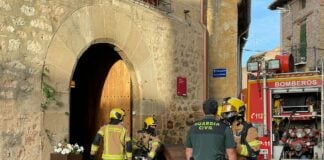 Fuego en La Subalterna, en Molina de Aragón.