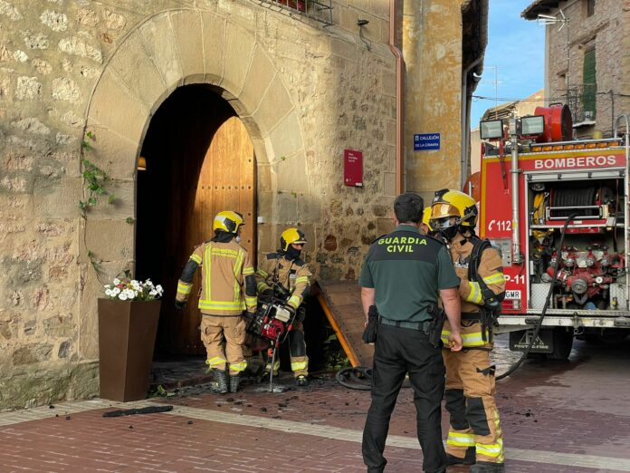 Fuego en La Subalterna, en Molina de Aragón.