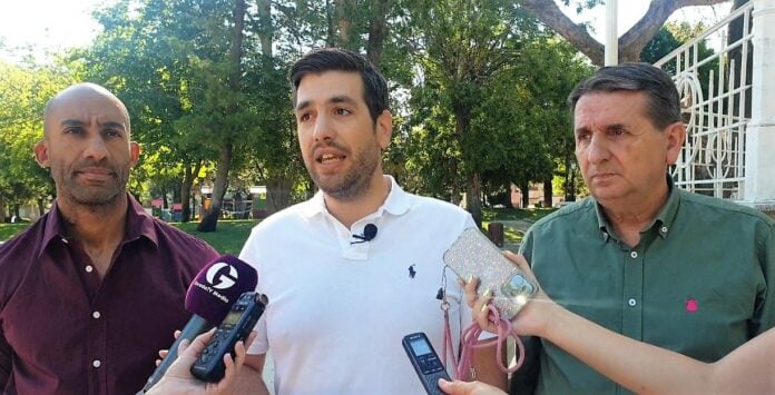alguacil Alguacil, Engonga y Freijo durante las declaraciones del primero sobre la Concordia, el 7 de julio de 2022.
