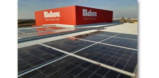 Parte de la instalación fotovoltaica de Mahou en Alovera.