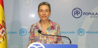 Ana Guarinos, en rueda de prensa en Guadalajara el 5 de julio de 2022.