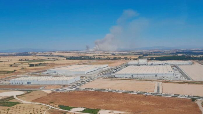 El incendio en Yunquera de Henares este sábado ha cobrado fuerza muy rápidamente.