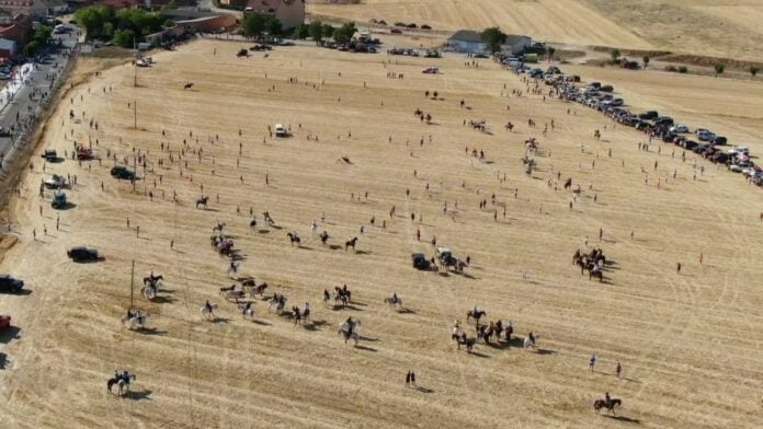 El encierro por el campo en Uceda fue vigilado en la tarde del pasado sábado, 9 de julio, con un dron. (Foto: Guardia Civil)