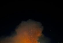 Incendio en una de las islas del Tajo a su paso por Toledo, en fotografía de la alcaldesa de la capital regional, Milagros Tolón.