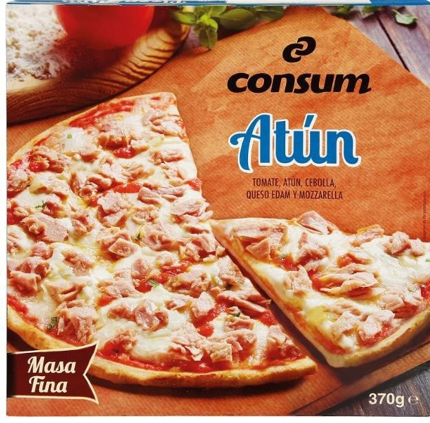 Envase de las pizzas que han sido retiradas del mercado por contener histamina.