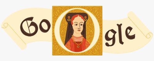 Ilustración dedicada por Google a Luisa de Medrano el 9 de agosto de 2022.