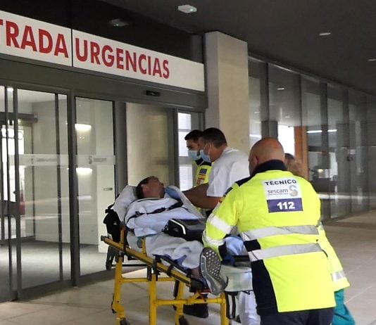 Simulacro en las Urgencias del Hospital de Guadalajara en vísperas de su entrada en servicio el 29 de septiembre de 2022.