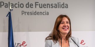 Blanca Fernández, en su comparecencia del 21 de septiembre de 2022 en el Palacio de Fuensalida.