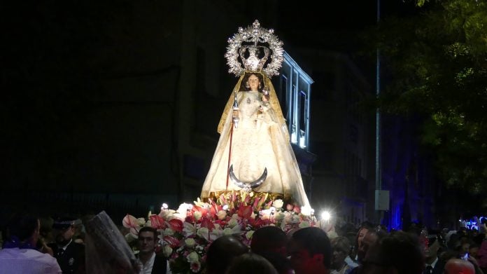 Imagen de la Virgen de la Antigua, en la procesión de 2022. (Foto: La Crónic@)