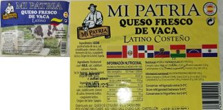 Etiqueta de uno de los quesos cuestionados por las autoridades sanitarias.