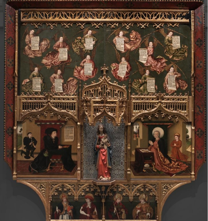 Retablo del Marqués de Santillana en su emplazamiento actual, en el Museo del Prado.