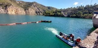 Ejercicio de la UME y Naturgy en la presa de Bolarque.
