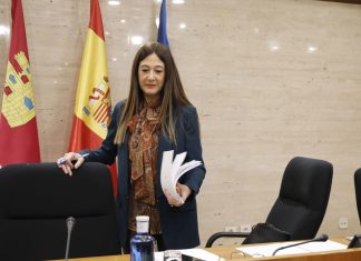 Pilar Callado, en los momentos previos a su comparecencia en las Cortes de Castilla-La Mancha el 30 de noviembre de 2022.