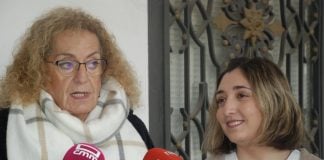 Raffaella Corrales y Asun Mateos, ante los periodistas en Guadalajara.