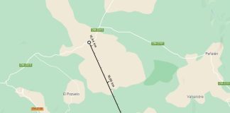 Este croquis refleja con precisión los 15 kilómetros en línea recta que separan Villanueva de Alcorón y el lugar donde han sido encontrados este jueves los restos humanos. (Mapa: La Crónic@ / Google Maps)